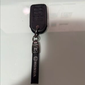 Honda Black Leather Key Fob Pre-owned